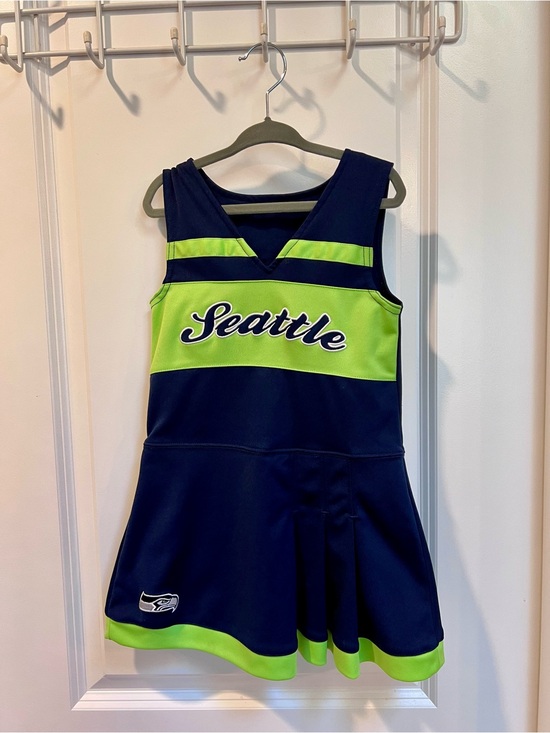 Seattle Seahawks Other - Seattle Seahawks Football Kids' Cheer Dress - Navy & Neon Green Size Small / 4